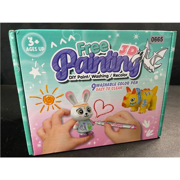 1 DIY Paint/Wash/Recolor 3D Painting 9PC Animal Crafting Kit - New