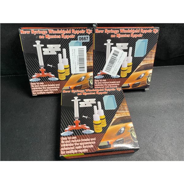 3 DIY Windshield Glass Repair Kits - New