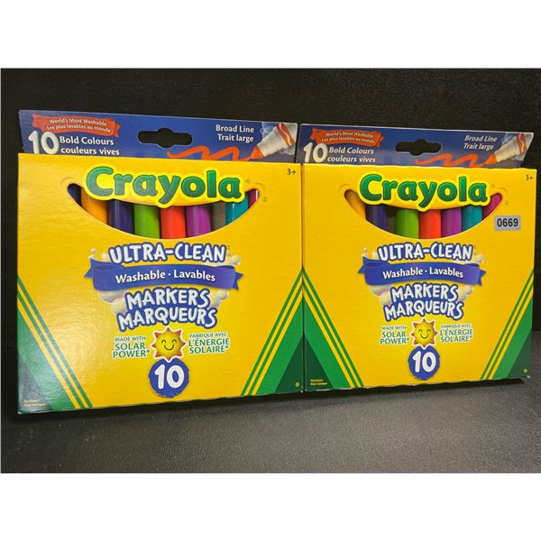2 Packs of Crayola Ultra-Clean Washable Bold Markers (10 Per Pack) - New