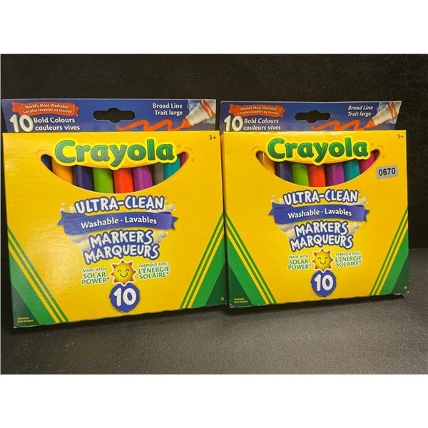 2 Packs of Crayola Ultra-Clean Washable Bold Markers (10 Per Pack) - New