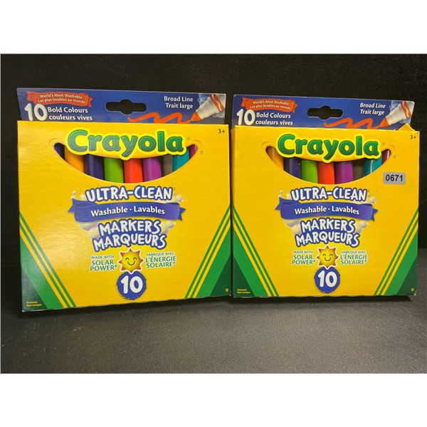 2 Packs of Crayola Ultra-Clean Washable Bold Markers (10 Per Pack) - New