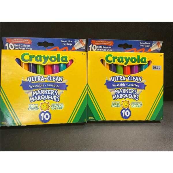 2 Packs of Crayola Ultra-Clean Washable Bold Markers (10 Per Pack) - New