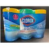 Image 1 : 3-Pack Clorox Disinfecting Wipes - 3 Tubs x 75 Wet Wipes Each (2x Crisp Lemon, 1x Fresh Scent) - New