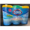 Image 1 : 3-Pack Clorox Disinfecting Wipes - 3 Tubs x 75 Wet Wipes Each (2x Crisp Lemon, 1x Fresh Scent) - New
