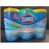 Image 1 : 3-Pack Clorox Disinfecting Wipes - 3 Tubs x 75 Wet Wipes Each (2x Crisp Lemon, 1x Fresh Scent) - New