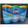 Image 1 : 3-Pack Clorox Disinfecting Wipes - 3 Tubs x 75 Wet Wipes Each (2x Crisp Lemon, 1x Fresh Scent) - New