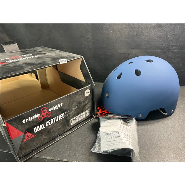 1 Triple Eight Dual Certified Multi-Sport Helmet - Blue - Size S/M - New in Box!