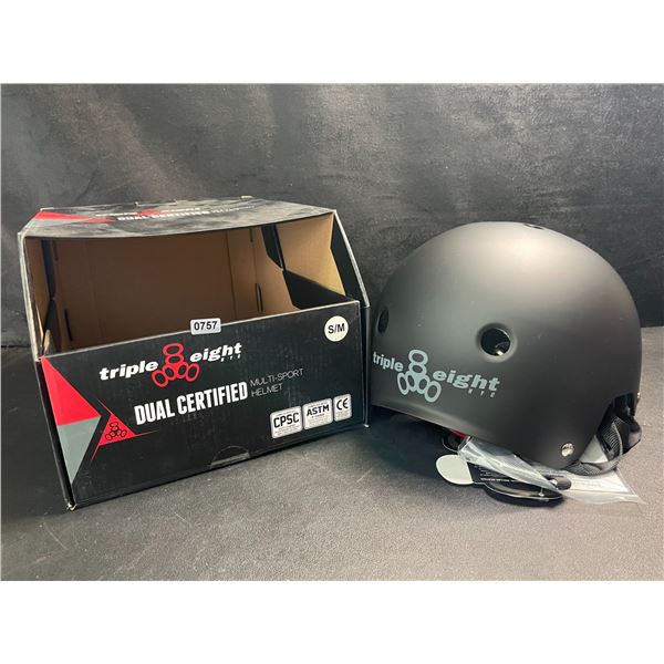 1 Triple Eight Dual Certified Multi-Sport Helmet - Black - Size S/M - New in Box!