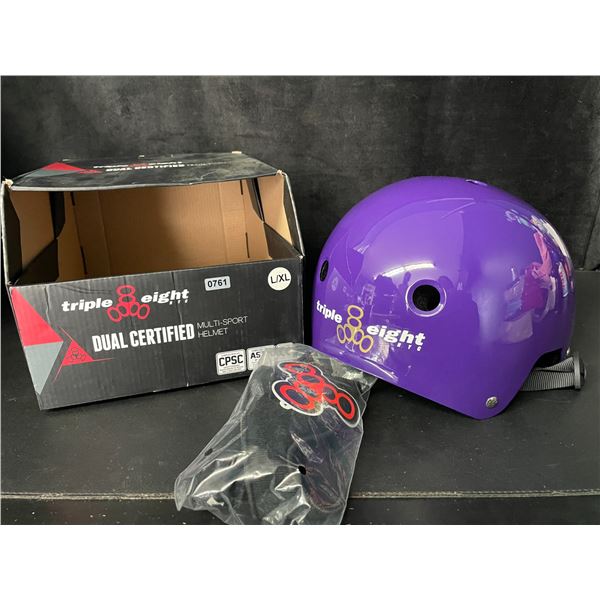 1 Triple Eight Dual Certified Multi-Sport Helmet - Purple - Size L/XL - New in Box!