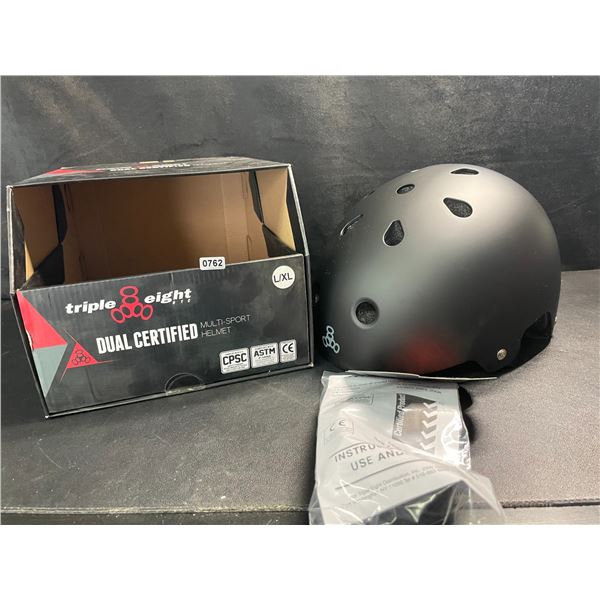 1 Triple Eight Dual Certified Multi-Sport Helmet - Black - Size L/XL - New in Box!
