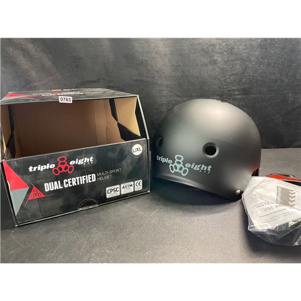 1 Triple Eight Dual Certified Multi-Sport Helmet - Black - Size L/XL - New in Box!