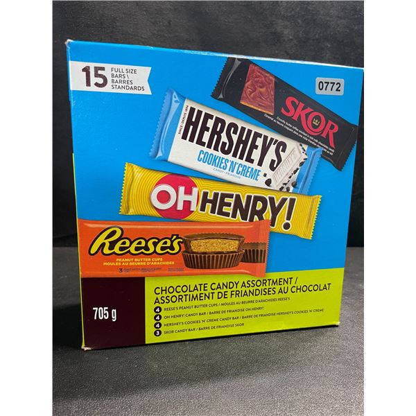 Hershey's Full-Size Chocolate Bars Variety Pack - 15 Bars (705g) - New