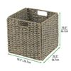 Image 2 : 6-Pack of mDesign Seagrass Woven Folding Cube Storage Baskets - Gray Wash - New in Box