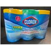 Image 1 : 3-Pack Clorox Disinfecting Wipes - 3 Tubs x 75 Wet Wipes Each (2x Crisp Lemon, 1x Fresh Scent) - Ne