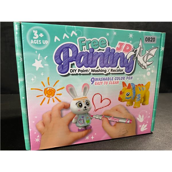 1 DIY Paint/Wash/Recolor 3D Painting 9PC Animal Crafting Kit - New