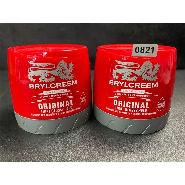 2 Brylcreem Original Light Glossy Hold Mens Hair Styling Creams - Red Tub (150ml) - New