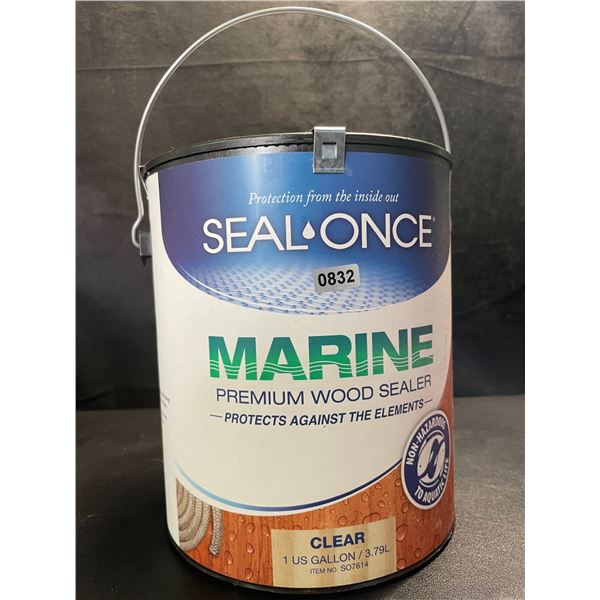 1 Can of Seal-Once Marine Premium Wood Sealer - Clear; 1 US Gallon/3.79L - New