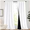 Image 1 : Nicetown White Curtains - 52" x 95" Length - 2 Panels - For Living Room - New