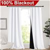 Image 5 : Nicetown White Curtains - 52" x 95" Length - 2 Panels - For Living Room - New