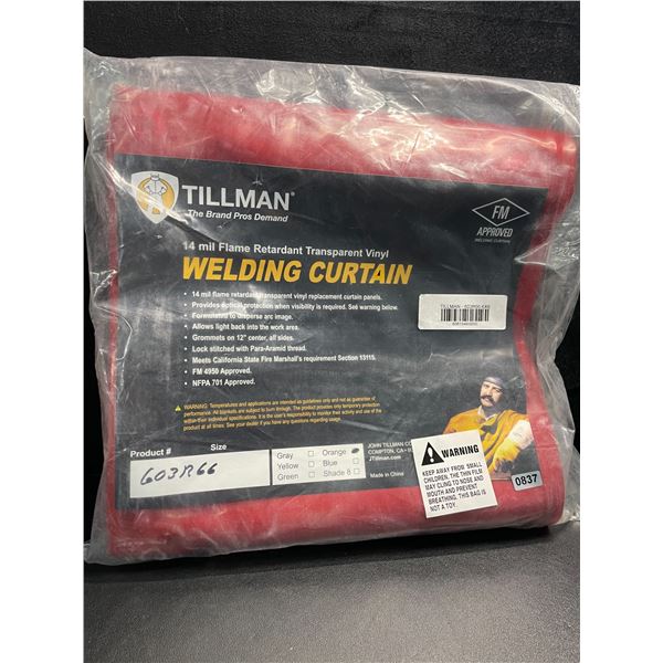 1 Tilaman 6' x 6' 14mil. Orange Vinyl Welding Curtain - Brand New!