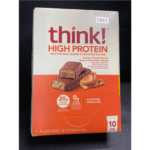 1 Box of Think! High Protein Bars - 10 x 60g Bars - New Sealed