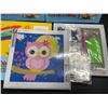 Image 2 : 3 Owl Design Diamond Art/Diamond Dot 3D Craft Kits with Frames - New