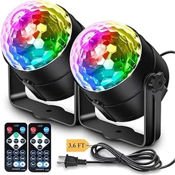 2-Pack of Disco/DJ Party Strobe Lights with Remote Control; 12 Modes - New