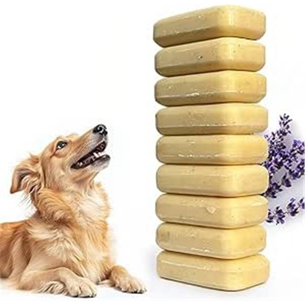 9 Bars of Kelebs Natural Lavender Anti-Itching/Calming Bar Soap for Dogs - New