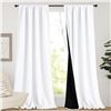 Image 1 : Nicetown White Curtains - 52" x 95" Length - 2 Panels - For Living Room - New