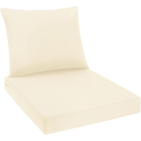 1 Outdoor Seat Cushion for Patio Furniture - 24" x 24" Deep Seat Cushion - Beige - New in Box