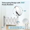 Image 3 : 1 Rechargeable Wall Mounted Makeup Mirror; 8-Inch Double Sided 1X/10X Magnification - NEW