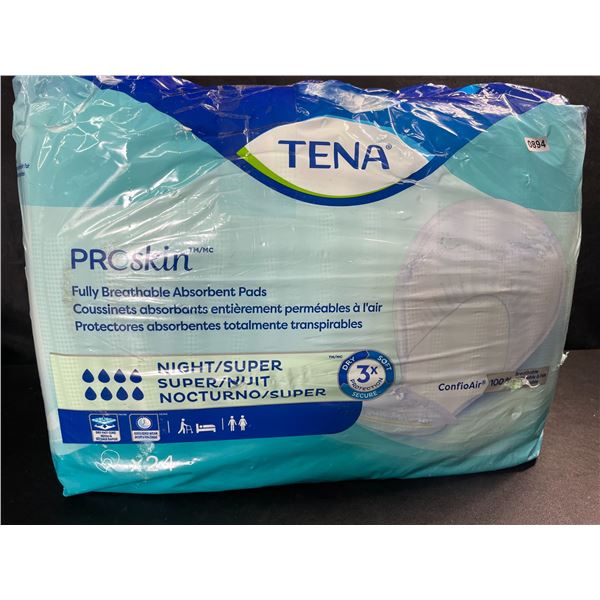 1 Pack of TENA ProSkin Fully Breathable Absorbent Pads - Night/Super (24-Pack) - New