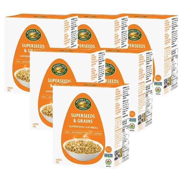 1 Case of Nature's Path Organic Superseeds & Grains Superfood Oatmeal - 6 x 228g Boxes - New