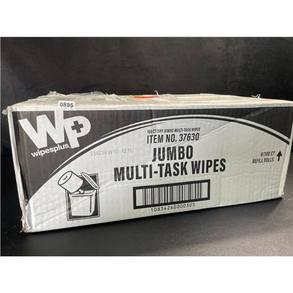 1 Case of  Wipesplus Jumbo Multi-Task Wipes - 6 x 100CT Refill Rolls - New
