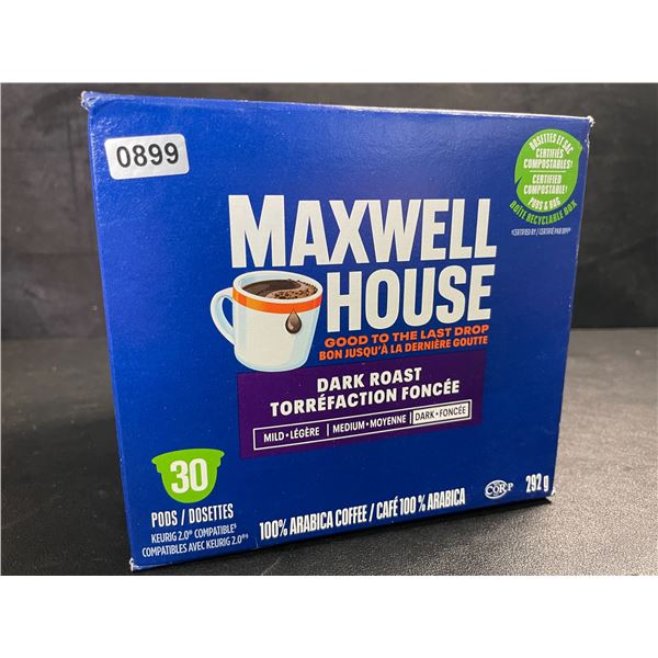 1 Box of Maxwell House Dark Roast Keurig K-Cup Coffee Pods (30 Pods) - New