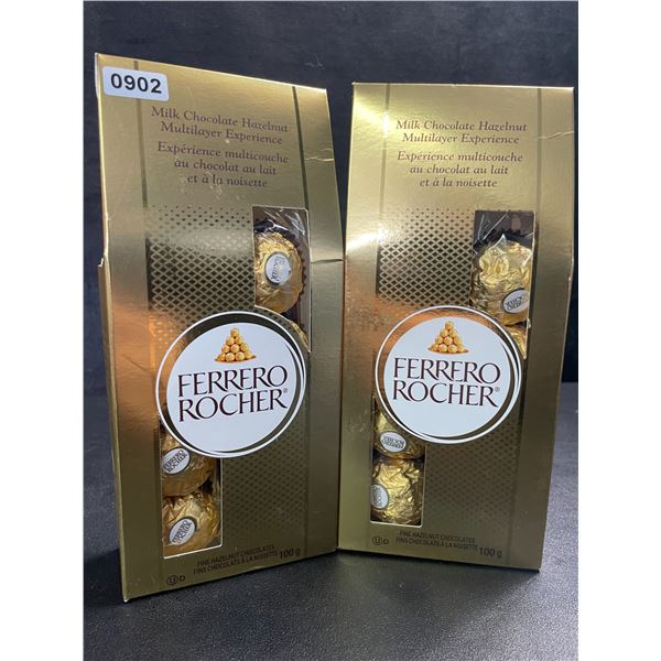 2 Boxes of Ferrero Rocher Fine Hazelnut Chocolates - 100g Each - New (BB: 2025 JN 23)