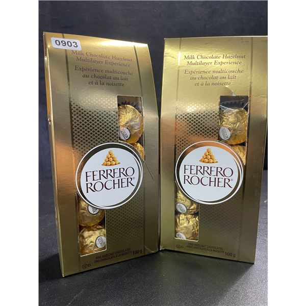 2 Boxes of Ferrero Rocher Fine Hazelnut Chocolates - 100g Each - New (BB: 2025 JN 23)