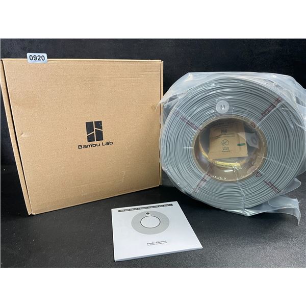 1 Roll of Bambu Lab PLA Basic 3D Printer Filament - Gray - 1.75 mm (330m Roll) - New in Box!
