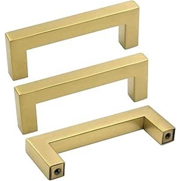 10-Pack of 3" Cabinet Drawer Pulls/Cabinet Handles - Gold - New in Box