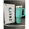 Image 2 : 1 SWAY'D S+ 40oz Tumbler; Insulated Stainless Steel Tumbler w/ Handle and Straw - New! (Seafoam)