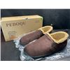 Image 2 : Pedoqu Lambs Wool Men's Memory Foam Loafers/Slipper Boots (Size 10) Chocolate Brown - New in Box!