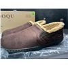 Image 4 : Pedoqu Lambs Wool Men's Memory Foam Loafers/Slipper Boots (Size 10) Chocolate Brown - New in Box!