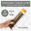 Image 4 : 1 Minecraft Torch Wall Light for Bedroom with 2 Light Modes - Battery Operated - 11.1" Size - New!