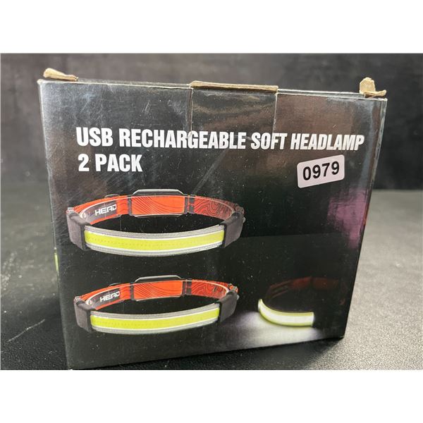 2-Pack of USB-Rechargeable LED Headlamp Lights - Brand New!