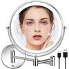 Image 1 : 1 Rechargeable 8" LED Lighted Wall Mounted Makeup Mirror; Dual Sided w/ 1X/10X Magnification - NEW