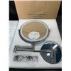 Image 3 : 1 Rechargeable 8" LED Lighted Wall Mounted Makeup Mirror; Dual Sided w/ 1X/10X Magnification - NEW