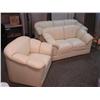 Image 1 : Ivory Leather 3 Piece Sofa Set