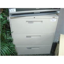 Grey 3 Drawer Lateral File Cabinet