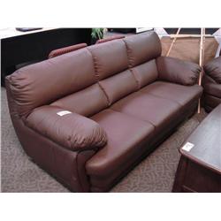 Brown Leather Sofa, Loveseat & Chair Set