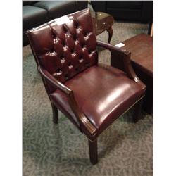 Oxblood Tufted Back Client Chair